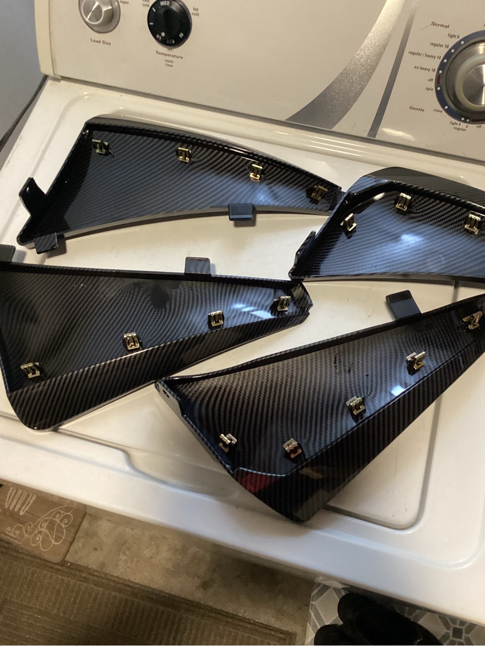 Carbon Fiber Look Door Trim Panels - Black
